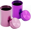 2PCS Aluminum Storage Jar, Portable Airtight Container Box, Multipurpose Storage Container for Spices, Coffee & Teas, 140 ml (Pink & Purple)