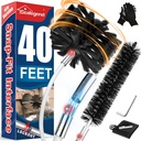 Sealegend 40 Feet Dryer Vent Cleaner Kit/Lint Remover/Upgraded Flexible Quick-Snap Brush×2 with Drill Attachment/Fireplace Chimney Brushes for Easy to Use/Works with or Without Power Drill
