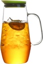 Ochine Glass Pitcher with Lid and Handle, 44 oz/1300ml Water Carafe Pitcher Juice Heat Resistant Borosilicate Glass Water Pitcher Clear Beverage Carafe Pitcher for Hot/Cold Water and Iced Tea