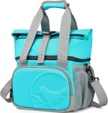 SUNNY BIRD Dual Compartment Lunch Bag Insulated Lunch Box for Women and Men (Aqua Blue 01)