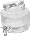 Glass Beverage Dispenser with Spigot Fruit Tea and Drink Storage Jar for Parties Stylish Glass Water Dispenser for Fridge Easy Pour Tap for Cocktails and Flavored Water