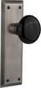 Nostalgic Warehouse New York Plate & Interior Black Porcelain Round Door Knob