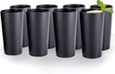 26oz Stackable Plastic Water Tumblers (Set of 8), Shatter-Proof Plastic Cups, Reusable Plastic Drinking Glasses, BPA-Free, Dishwasher-Safe, Heat-Resistant, Microwave-Safe (Black)