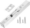 DOITOOL Stainless Steel Concealed Latch Box 6 Inch Flush Bolt for Door Lock No Drill Installation Brushed Silver Finish for Bedroom Cupboard Security
