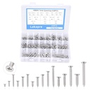 Lkapre 450Pcs 304 Stainless Steel Wood Screws#4#6#8#10#12 Phillips Flat Head Self-Tapping ScrewsCombination Kit Rust-Proof for Furniture Assembly, Woodworking, Home Repairs,etc