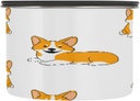 Cartoon Corgi Dogs Stainless Steel Coffee Canister 17OZ - Airtight Kitchen Storage Container for Coffee Beans, Grounds, Cereal, Sugar & Tea#26