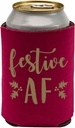 Underground Printing - Festive AF - Christmas Holiday Drinking Can Cooler Sleeve - OS - Crimson