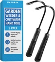 Impresa [2 Pack] Garden Weeder Tool w/Notched Tip - Cultivator Garden Tool - Roots & Dandelion Digger Tool - Steel Garden Hand Tools for All Soil - 15" Handle Weed Puller Tool