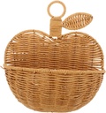 GLEAVI Hanging Rattan Fruit Basket Hand Woven Decorative Storage for Wall Stylish Basket for Organizing Fruits and Veggies for Home Kitchen Rustic Decor
