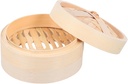 DECHOUS 1set Bamboo Steamer Basket Lid Bamboo Food Steamer for Healthy Cooking Dim Sum and Dumplings Reusable Easy to Clean Compact Design