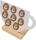 8 Slots Acrylic Coffee Capsule Stand with Bamboo Base Store and Display up to 8 Pods Durable and Wear Resistant Coffee Holder for Home and Shops