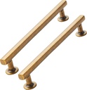 5 inch (128mm) 10 Pack Antique Brass Cabinet pulls Solid Heavy-Duty Handles Hardware for Kitchen Badroom Drawer Square Pulls Cupboard Cabinets