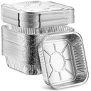 MontoPack 8” Disposable Aluminum Foil Square Baking Pans | 8 x 8 Cake Pan Tin for Broiling, Toaster Oven, Meal Prep, Roasting, Take Out | 20 Pack (8" X 8" With Lids)