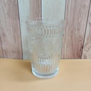 HFUOD Vintage Glassware Set, 14 oz Ripple Glass Drinking Cups, Set of 6, Art Deco Style