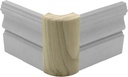 5/8" x 2" x 4" Poplar (Paint Grade) Outside Radius Corner Base Block, Trim Molding for Thin Baseboard (10)