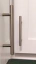 Satin Nickel Cabinet Hardware Euro Style Handle Pull Kitchen Pulls Door Handles Brushed Nickel Knobs Gabinete Pulls 1 Pack 12 Inch Cabinet Knobs 8-13/16" Hole Centers Steel for Bathroom Cupboard Door