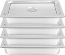 4 Pack Stainless Steel Hotel Pans, 4-Inch Deep Heat-Resistant 21x12-Inch Steam Table Pan Anti-Perforated Commercial Pan for Party Catering & Food Service