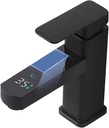 Smart LED Basin Faucet – Touch Digital Temperature Display, Non-Electric Hot & Cold Mixer Tap, Modern Black Finish for Bathroom & Kitchen, Durable & Easy to Install