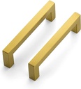 Ravinte 18 Pack 4-1/2 Inch Square Cabinet Handles Brushed Brass Cabinet Pulls Drawer Pulls Kitchen Cupboard Hardware Kitchen for Dresser Drawer Handles