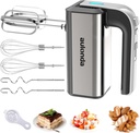 Hand Mixer Electric 5 Speed Kitchen Hand Held Mixer with Turbo Boost,Stainless Steel Performance Hand Mixer Includes 6 Attachments for Easy Whipping Dough, Cream, Cake