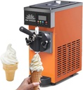 Commercial Ice Cream Machine 4-8KG per Hour Soft Serve with LED Display Auto Clean Single Flavor Soft Serve Ice Cream Maker for Restaurants Snack Bar,Orange-ZB-BQL68