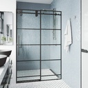 VIGO Elan 60 to 64 in. W x 74 in. H Sliding Frameless Shower Door in Matte Black with 3/8 in. Clear Glass-VG6041MBSCL6474