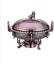 Copper Hot Pot Home/Restaurant Small Hot Pot Stainless Steel Alcohol Furnace Slow Cooker Dry Boilers Portable Outdoor Alcohol Pot,A