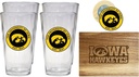 R and R Imports Iowa Hawkeyes Officially Licensed Kitchen Pack - Wood Cutting Board, 4 Pint Glasses & Magnetic Bottle Opener