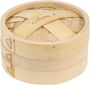 Bamboo Steamer Basket with Lid, 5.7 Inch Compact Food Steamer for Cooking Dumplings, Dim Sum, Vegetables, Meats, Seafood, and More