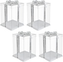 Zerodeko 4pcs Cake Packing Box for Birthday Cakes Ribbon and Oil Food-grade Containers for Celebrations and Events
