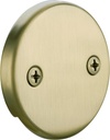 Two Hole Bathtub Overflow Plate and Screws, Brushed Gold