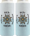 Boat Captain Gifts For Men Captains Cheat Sheet Nautical Directions Bow Starboard Stern Port 2-Pack Ultra Slim Can Thermocoolers