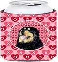 Caroline's Treasures SS4512CC Tibetan Mastiff Hearts Love Valentine's Day Can or Bottle Hugger Cooler Washable Drink Sleeve Collapsible Beverage Insulated Holder, Can Hugger, Multicolor