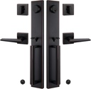 TMC Double Door Handlset for Front Entry Door in Aged Bronze (Keyed Entry Handle and Dummy Hanlset Set),MDHST201610B-DOUBLE