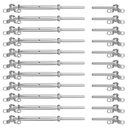 16 Pairs Stainless Steel Cable Railing Kit Fit 5/32" Wire Rope, Angle 180°Adjustable Swage Toggle Turnbuckle Tensioner and End Fitting, T316 Marine-Grade Cable Railing Hardware for Wood Post