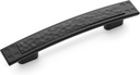 Cosmas 25 Pack 10557FB Flat Black Hammered Cabinet Handle Pull Hardware - 3" Inch (76mm) & 3-3/4" Inch (96mm) Hole Centers