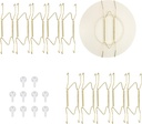 uxcell 10pcs Plate Hanger, 7 Inches Universal Stainless Steel Invisible Plate Hangers for The Wall W-Shaped Holder with Traceless Nail for Decorations, Golden