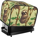 Cute Cartoon Sloths Toaster Cover 2 Slice, Two Slice Bread Machine Covers Quilted Toaster Dust Cover Universal Size Kitchen Small Appliance Cover With Top Handle