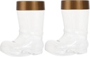 Garneck 2pcs Boot-shaped Candy Bottles for Christmas Portable Candy Storage Jars for Sweets Cookies Treats Holiday Packaging Festive Decorative Storage