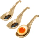 JapanBargain 2346 3 Pack Green Japanese Soup Spoons with Hook, Melamine Ramen Pho Wonton Ladle Style Spoons