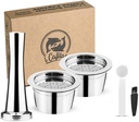 i Cafilcas Refillable K Fee Pods Reusable Stainless Steel Coffee Capsules Compatible with K Fee Brewers (3 Pieces Set)