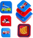 Wildkin Nesting Food Containers for Kids – Stackable, Airtight & Dishwasher Safe - Set of 3 - Heroes
