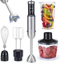 Immersion Blender Handheld, 5 in 1 Hand Blender, 12 Speed Stainless Seel Immersion Blender, Whisk, Chopper, Beaker, Beaters, Christmas Gift, New Year Gift