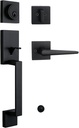 NEWBANG Traditional Keyed Entry Handleset for Single Front Door with Lever Handle in Matte Black,(Keyed),MDHST2010DB-AMZ