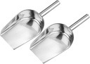 PRETYZOOM 2pcs Stainless Steel Ice Scoop Set Handheld Kitchen Shovel for Ice Cubes Flour and Dried Foods Multi-Purpose Grain Scoop for Home Use