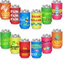 12 Pack Beach Party Decorations Can Cooler Sleeve Insulated Neoprene Can Sleeve 12 Oz Can Cooler for Drink Holders for Beach Party Favors
