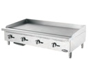 Atosa CookRite ATMG-48 48" Countertop Griddle | Flat Top Grill Hot Plate with Standby Pilots and Grease Drawer for Food Truck | Manual Controlled, Stainless Steel, 4 Burner 120,000 BTU, Liquid Propane