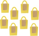 20Pcs Yellow Handheld Cupcake Boxes with PVC Window and Cardboard Insert for Base Treats Portable and Easy to Fold Up for Parties and Events