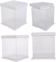 4Pcs Transparent Cake Boxes Portable Cake Carrier for Baking Material Elegant Display Protective Lid Design for Birthdays Special Occasions
