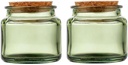2 Pcs 100ml 3.4oz Airtight Glass Storage Containers with Cork Lid Refillable Kitchen Glass Jars Canisters Cookie Jar Candy Jar Cute Decorative Organizer Bottle for Tea Coffee Sugar